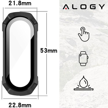 2-in-1 protective case with built-in glass for Xiaomi Mi Band 7 / 7 NFC Alogy Classic Case Black