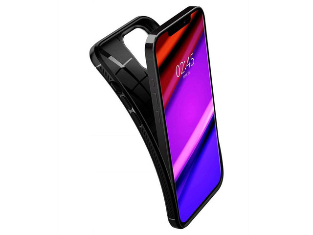 Pouzdro Spigen Rugged Armor pro Apple iPhone 12/12 Pro 6.1 Matte Black Alogy sklo