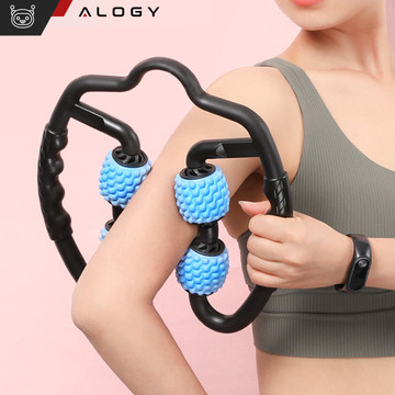 Körpermassagegerät Anti-Cellulite Manueller Muskelroller Alogy 4x Massageroller Universalroller Schwarz und Blau