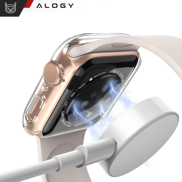 Obudowa ochronna z szkłem Alogy Protector Case 2w1 nakładka etui do Apple Watch 10 42mm Przezroczysta