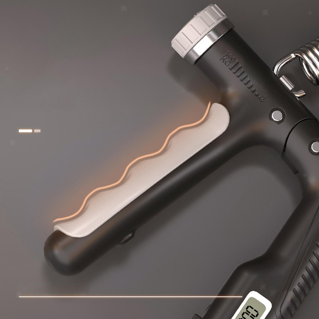 Grip pro cvičení rukou, nastavitelný 10-100 kg, trénink, sport, rehabilitace, s pultovým displejem, Černá