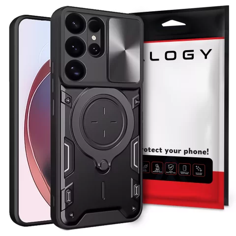 Pouzdro pro Apple iPhone 16 obrněné Slide Case Ring pouzdro ochrana fotoaparátu Camshield Alogy černé