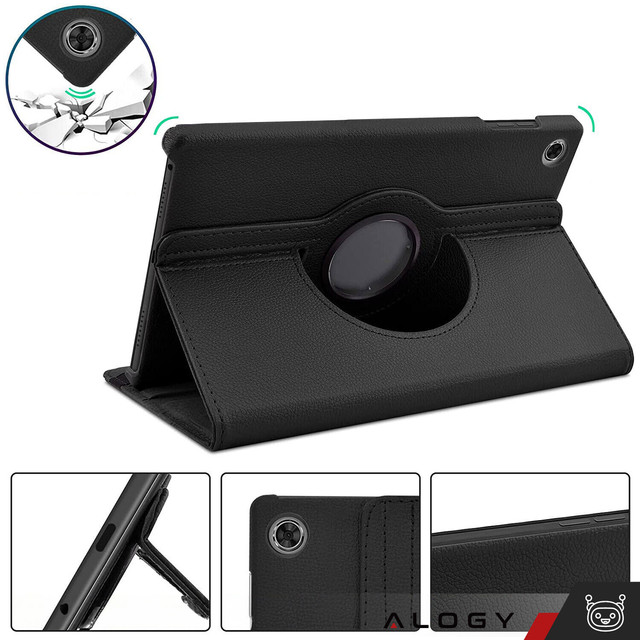 Hülle für Lenovo Tab M10 Plus 10.6 2022 3gen 3gen TB128XU TB125FU Hülle 360 Drehbar Alogy Schwarz
