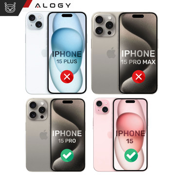 Sichtschutzglas für iPhone 15 / 15 Pro Anti-Spy Private Anti-Spy-Displayschutzfolie aus gehärtetem Mattglas Alogy