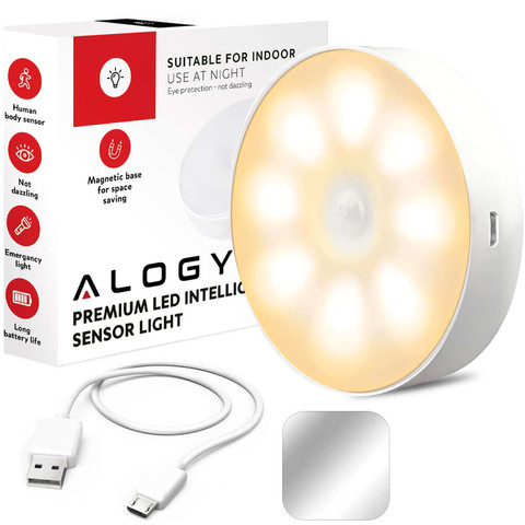 Lampa LED pohybový senzor soumrak noční lampa Alogy Sensor Light Bezdrátové osvětlení nábytku Teplé světlo 3000k