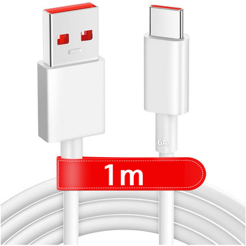 Kabel USB - USB-C typ C Alogy mocny szybki 67W 6A PD 1M przewód do ładowarki Blue Label Biały