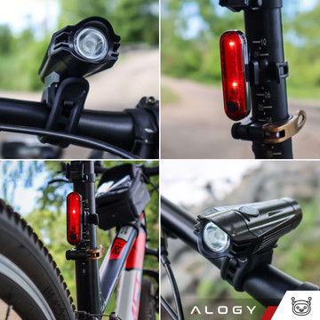 Bicycle Light 2in1 Front Rear Waterproof IPX4 LED Front Rear USB Light Bicycle Light Set Alogy