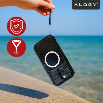Alogy HydroArmor™ IP68 wasserdichte Hülle mit transparenter Rückseite, 360-Panzerabdeckung für MagSafe für Apple iPhone 16 Pro Max