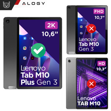 Hülle für Lenovo Tab M10 Plus 10.6 2022 3gen 3gen TB128XU TB125FU Hülle 360 Drehbar Alogy Schwarz