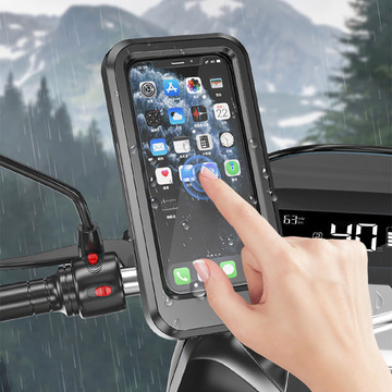 Alogy Wasserdichter Fahrradhalter für Fahrrad, Roller, Motorrad, verstellbarer Lenker für Handy Schwarz