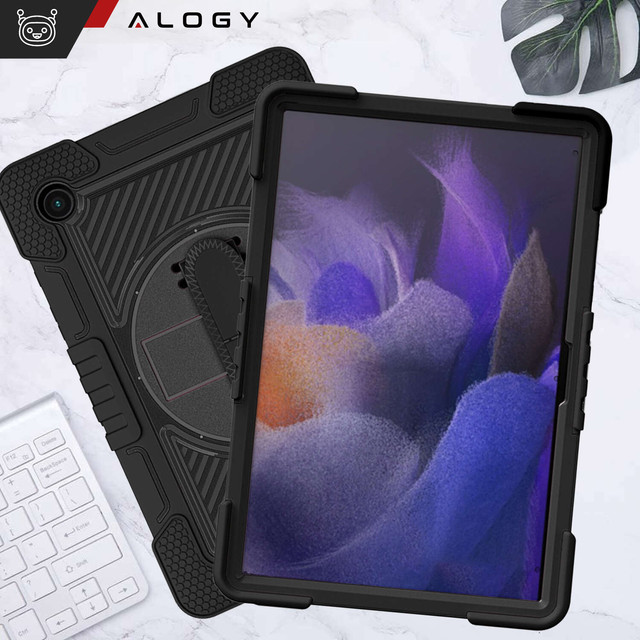 Case for Samsung Galaxy Tab A9 Plus 2023 11" X210/X215/X216 armored cover with strap Alogy Case black