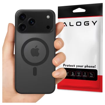 Apple iPhone 17 Pro Max Hülle – Matte MagSafe-Abdeckung mit Linsenschutz, schlank und kratzfest, perfekte Passform – Alogy Skinny MatteCase™ Schwarz