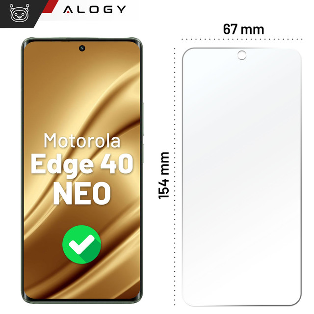 Hybridní sklo na displej Motorola Edge 40 Neo Alogy Flexi Glass 9H Case Friendly na plochý displej