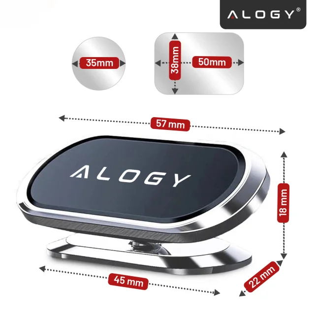 Alogy magnetický držák do auta do auta, univerzální na telefon, na kokpit, na palubní desku, černý