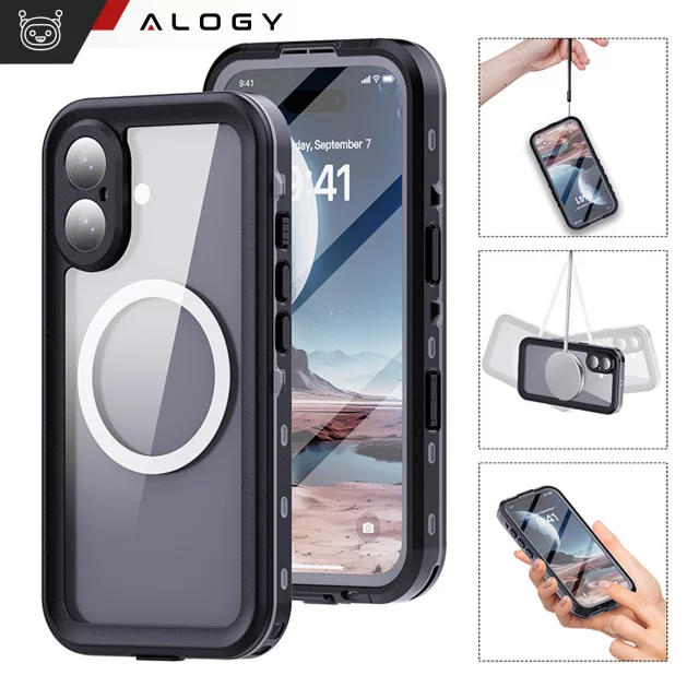 Vodotěsné pouzdro Alogy HydroArmor™ IP68 s průhledným zadním 360 obrněným krytem pro MagSafe pro Apple iPhone 16