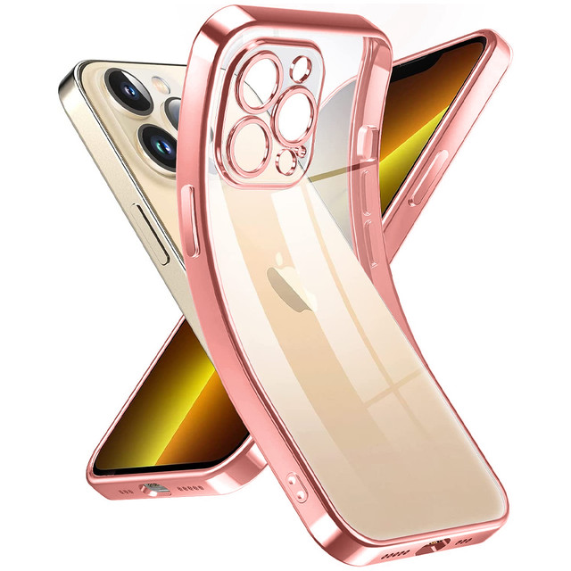 Etui Alogy TPU Luxury Case z osłonką na aparat do Apple iPhone 12 Pro różowo-przezroczyste + Szkło