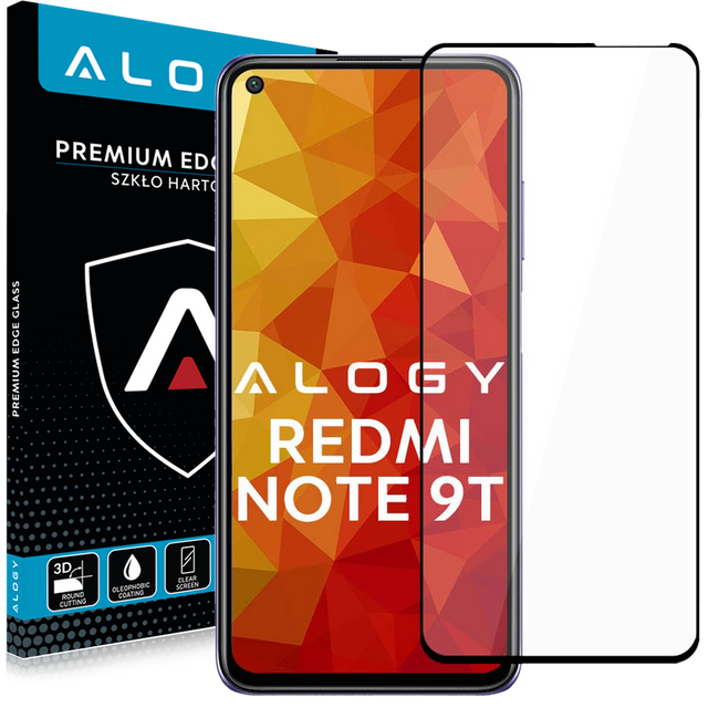 Glass Alogy Full Glue Hülle freundlich für Xiaomi Redmi Note 9T Black