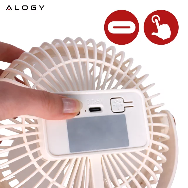 Ventilátor Větrník Větrník Přenosný klip Alogy Stolní dětský kočárek Akumulátorový bílý