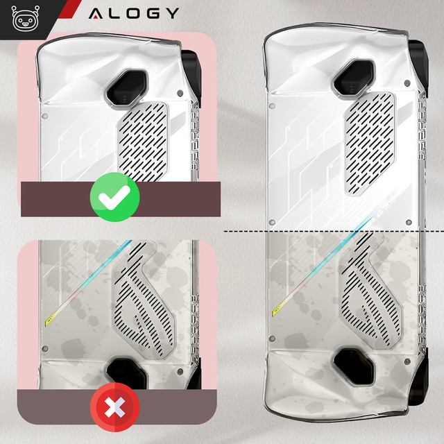 Hülle für Asus Rog Ally Clear Case Konsole, Gehäusedeckel, Silikon, Alogy Overlay, transparent