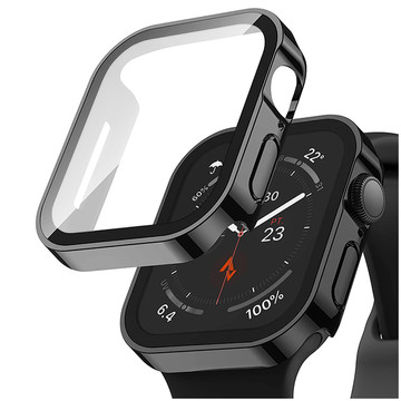 Alogy Schutzhülle mit Glas 2in1 Hülle für Apple Watch 7/8 45mm Schwarz