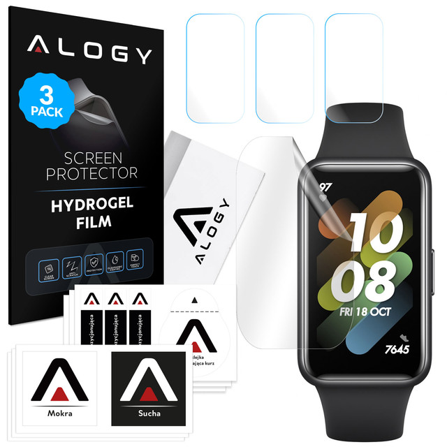 3x Alogy Hydrogel Hydrogel ochranná fólie pro chytré hodinky Huawei Band 7