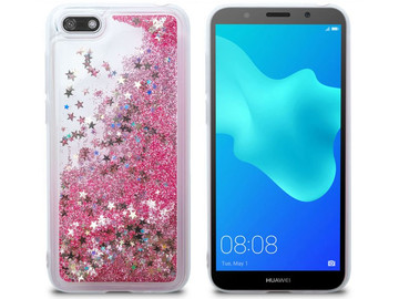 Case liquid glitter Huawei Y5/ Y5 Prime 2018 pink glitter