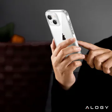 Armored Alogy Hybrid Case with Camera Cover for Apple iPhone 13 Transparent