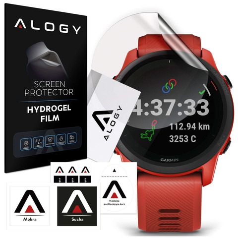 2x ochranná fólie na chytré hodinky Alogy Hydrogel pro Garmin Forerunner 745