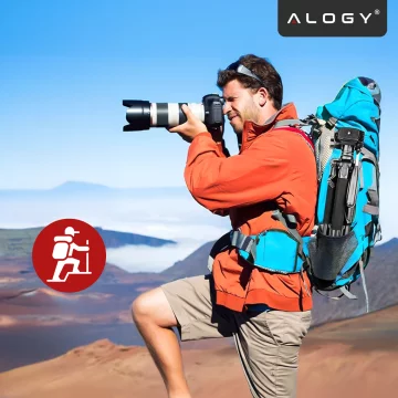 Fotografování ze stativu Stativ Univerzální stojan na fotoaparát 1/4 držák na telefon s fotoaparátem 170 cm Alogy Black