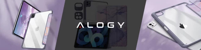 Etui hybrydowe z miejscem na rysik do Apple iPad Air 11" (2024,2025) / Air 10.9" (2020,2022) / Pro 11 (2018) Alogy Hybrid Book Cover Case Marble Fioletowe