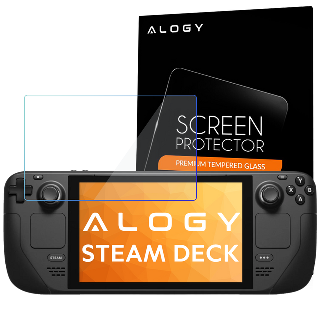 Gehärtetes Glas 9H Alogy Displayschutz für Steam Deck Konsole