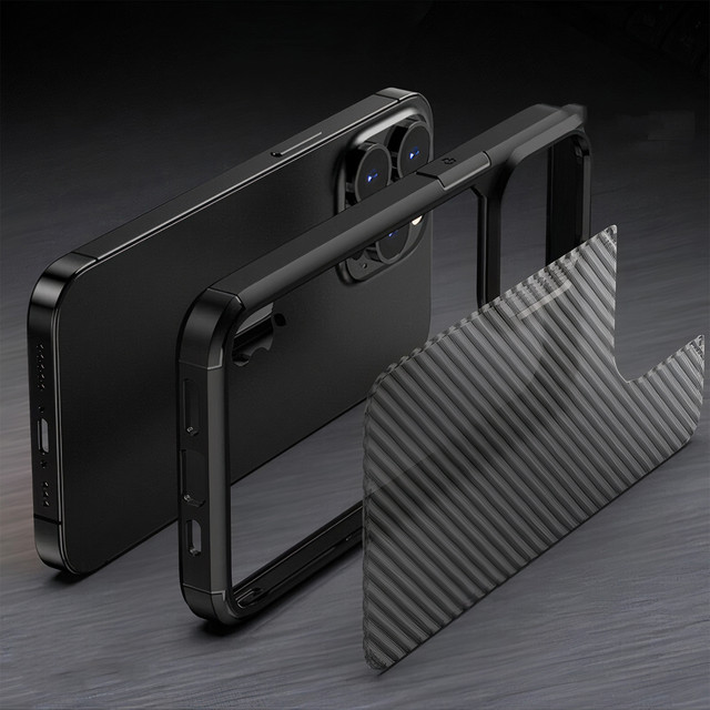 Etui ochronne na telefon Alogy Techsuit CarbonFuse obudowa do Apple iPhone 14 Pro Max Black + Szkło