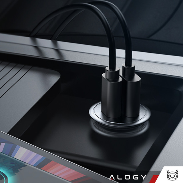 48W USB QC 3.0 Car Charger 18W USB-C C PD 30W Fast Powerful for Alogy Car Phone Matte Black