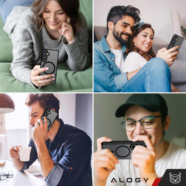 Hülle für Samsung Galaxy S24 Plus Mag Safe Case MagMat Phone Back Cover Mattschwarz