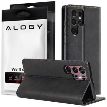 Alogy Forwenw Leather Flip Wallet Case for Samsung Galaxy S22 Ultra Black