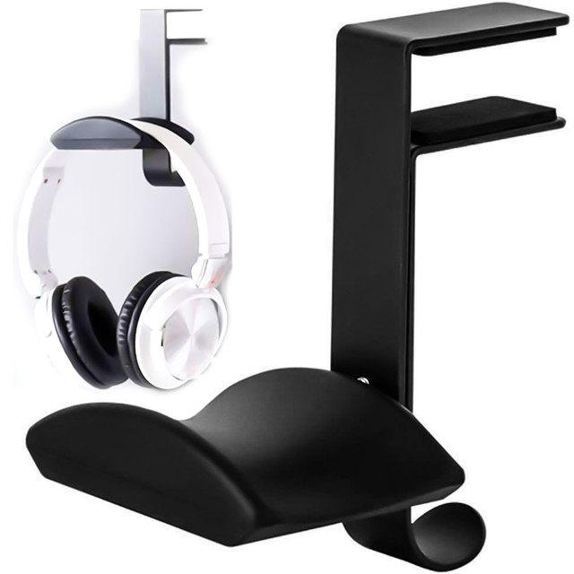 Universal holder hanger hook for Alogy headphones for desk top Black