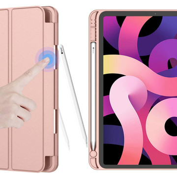 Ochranné pouzdro Alogy Book Cover Penál Pouzdro s držákem pera pro Apple iPad Air 4 2020 / Air 5 2022 10,9" růžové sklo