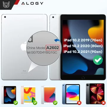 Pouzdro pro Apple iPad 10.2 9 Gen 8/7 2021/2020/2019 Smart Pencil Case Alogy TPU Kryt na tablet Navy Blue