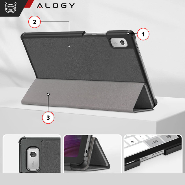 Etui Alogy Book Cover Case für Lenovo Tab M9 2023 TB310XU TB310FU Szare
