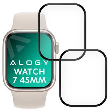 2x Alogy 3D ohebné sklo pro Apple Watch 7 45mm černé