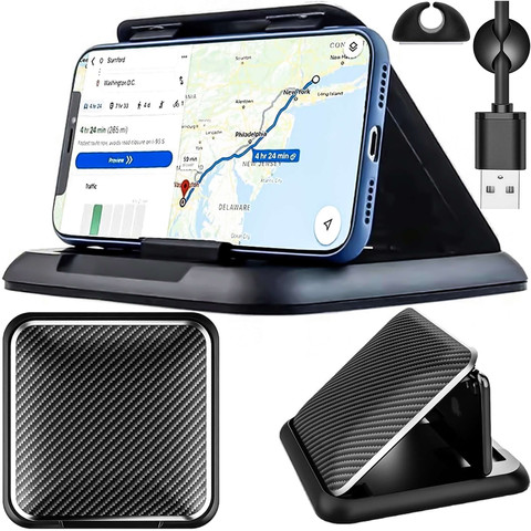 Alogy Carbon držák na palubní desku do auta pro telefon až 6,8 palce GPS černý organizér
