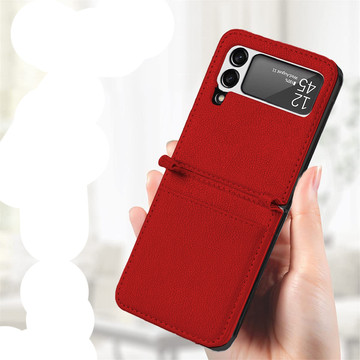 Alogové kožené flipové pouzdro pro Samsung Galaxy Z Flip 3 5G Red