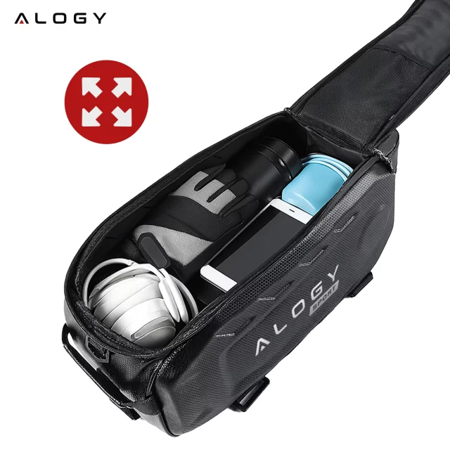 Fahrradtasche Fahrradtasche 2,5 l Fahrradhalter Lenkerrahmentasche Beutelhülle 23,6 x 10,5 x 10 cm (S) Alogy Sport schwarz