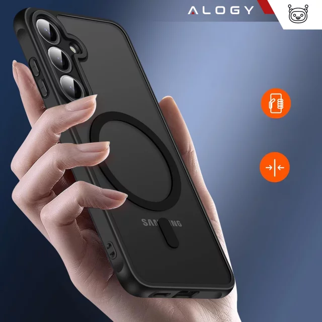Pouzdro pro Samsung Galaxy S25 Plus, ochranný kryt na telefon, matné pouzdro Alogy HybridMag™️ pro MagSafe, matně černé