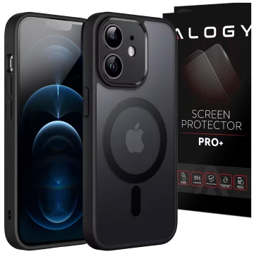 Pouzdro pro Apple iPhone 12 Alogy MagSafe Hybrid Matte Case Matný kryt s ochranou objektivu černý