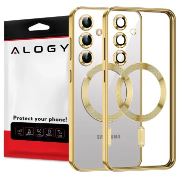 MagSafe Case for Apple iPhone 16 Pro Max Alogy Glamour Luxury Ring Case Gold-Transparent