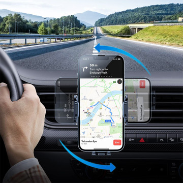 Alogy 2-in-1 car phone holder for the windshield for the dashboard grille Black
