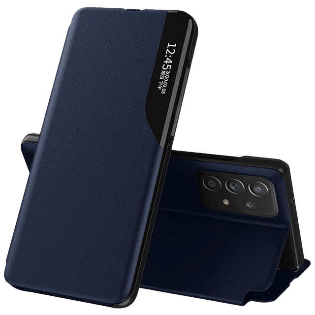 Flip Wallet Alogy Leder Smart View Cover Samsung Galaxy A52 5G / A52s Marineblau