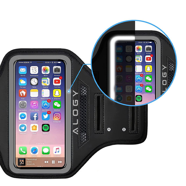 Alogy WaterProof Sport ArmBand Lauftasche, wasserdichtes Armband für Telefon 6,7 Zoll, Schwarz