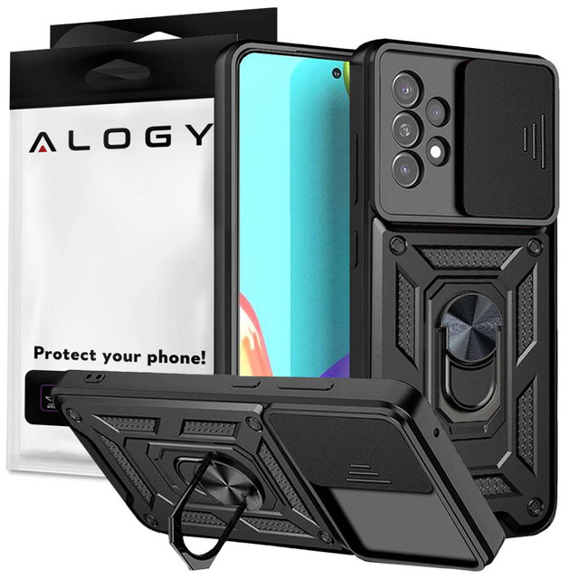 Pouzdro Alogy Camshield Stand Ring s krytem fotoaparátu pro Samsung Galaxy A73 / A73 5G Glass